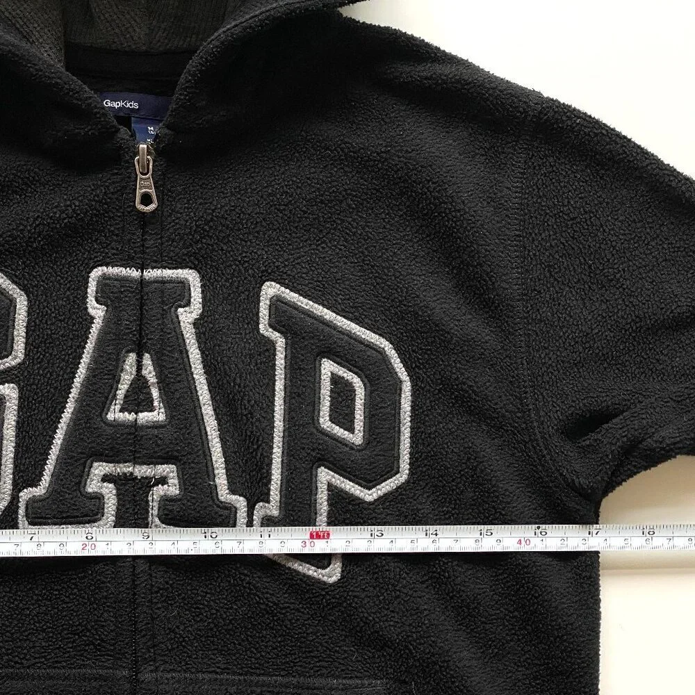 Gap Kids Boys Black Fleece Full Zip Logo Hoodie 8